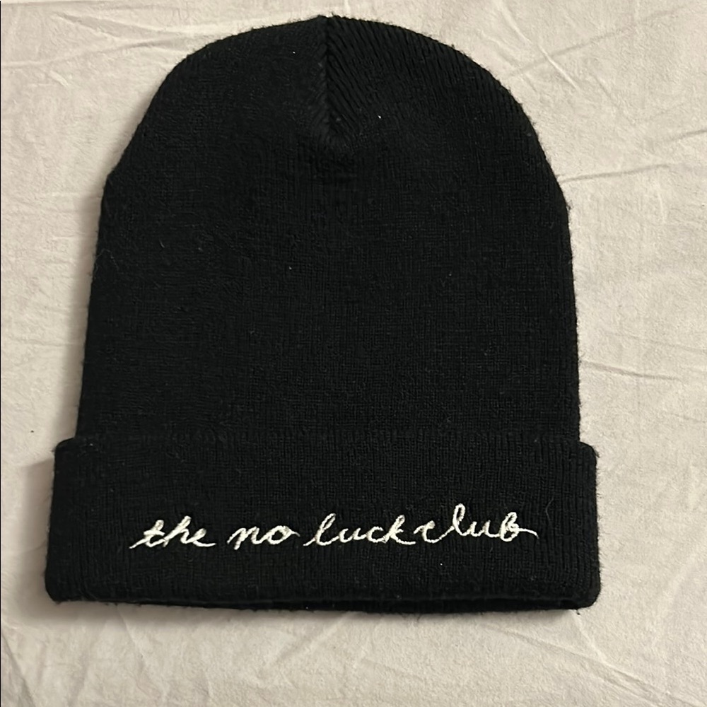 Black UNIF Beanie with White Embroidery